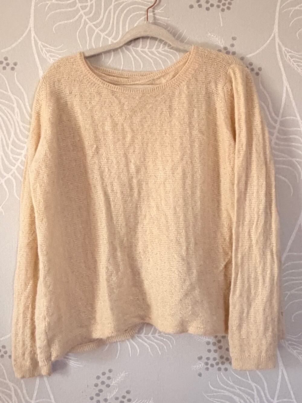 Sézane Alpaca Biege Heart Sweater Medium